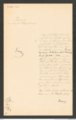 k.k. naturhistorisches Hofmuseum, Intendanzakten 1885-1896 (Hauer), Aktenzahl Z.404.a/1887, Seite 1